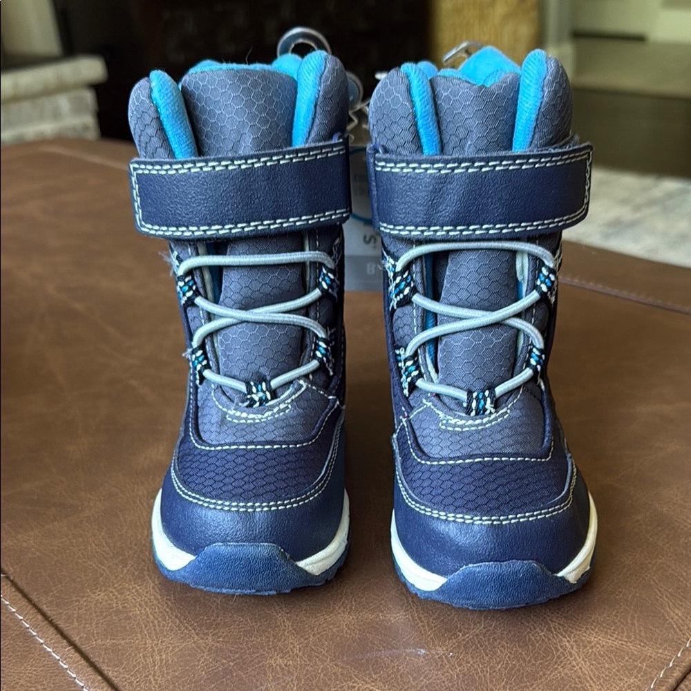 Carter's Blue Winter Boots with Velcro Strap and Waterproof Design
